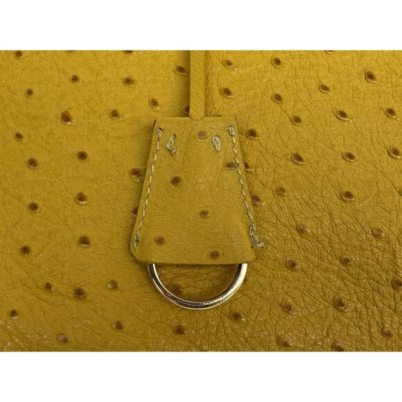 Prada Struzzo Lux Medium Galleria Double-Zip Tote in Mustard Yellow Ostrich Leat - Picture 11 of 16